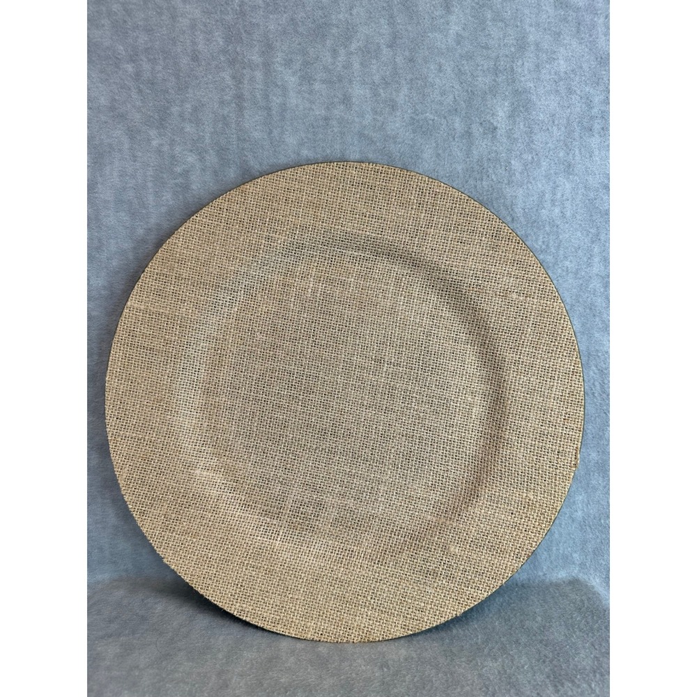 Pier 1 Imports Burlap Charger Plates Set of 3 Decorative Rustic Table Setting‎